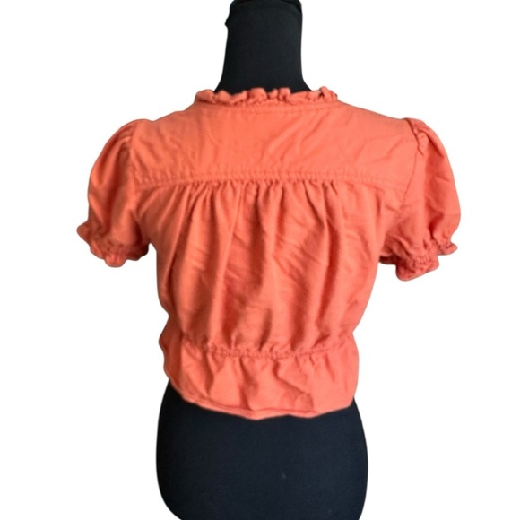 Free People Sweet Things Orange Tie Front Top Size XS - Picture 4 of 17